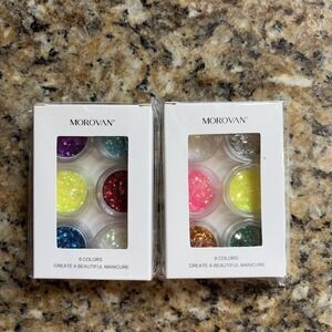 Morovan Lot Bundle Multicolor Glitter Nail Art Manicure NEW SEALED